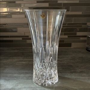 Heavy Royal Crystal Rock Clear Crystal  Tall Vase